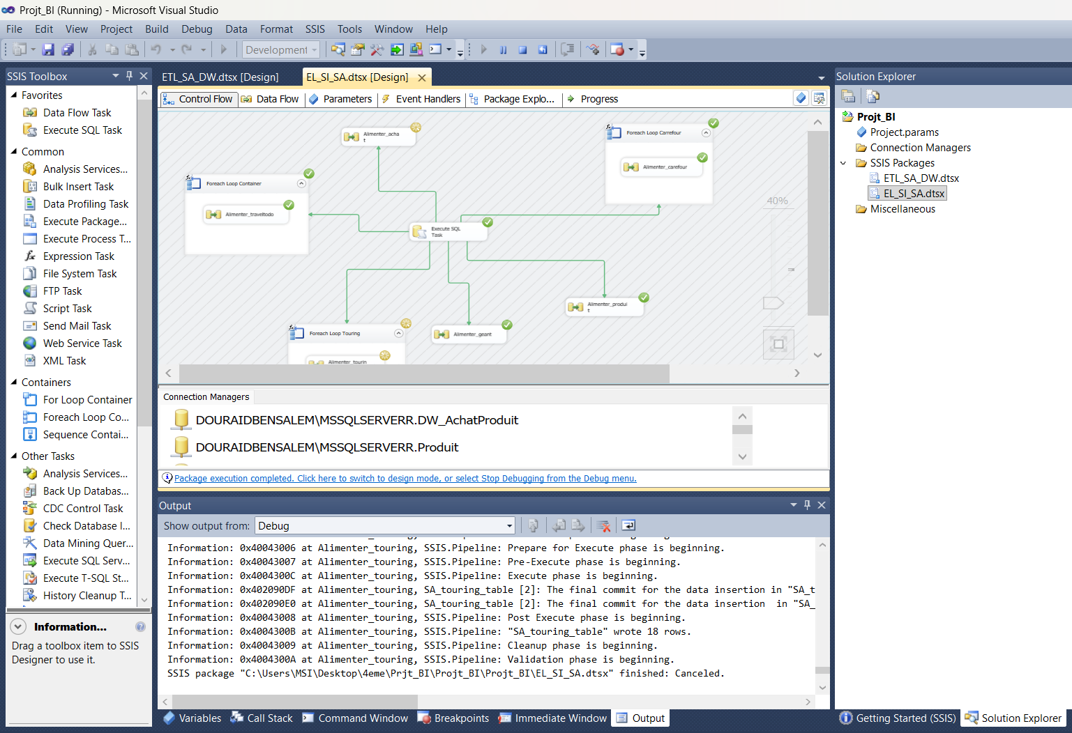 ETL workflow and SSIS package