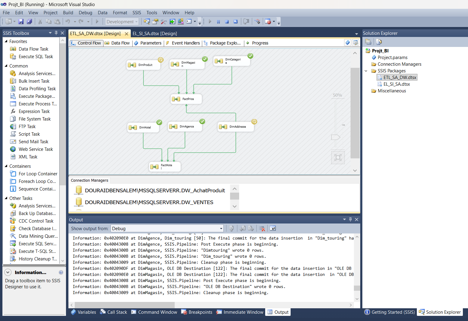 ETL workflow and SSIS package