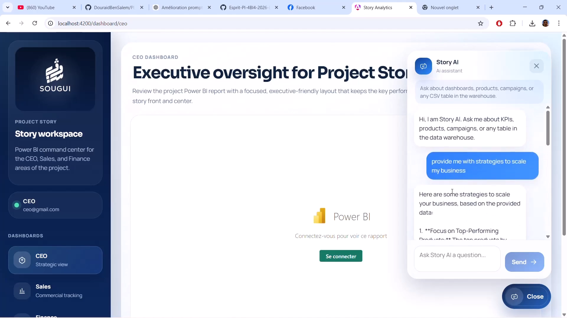 Sougui AI chatbot interface