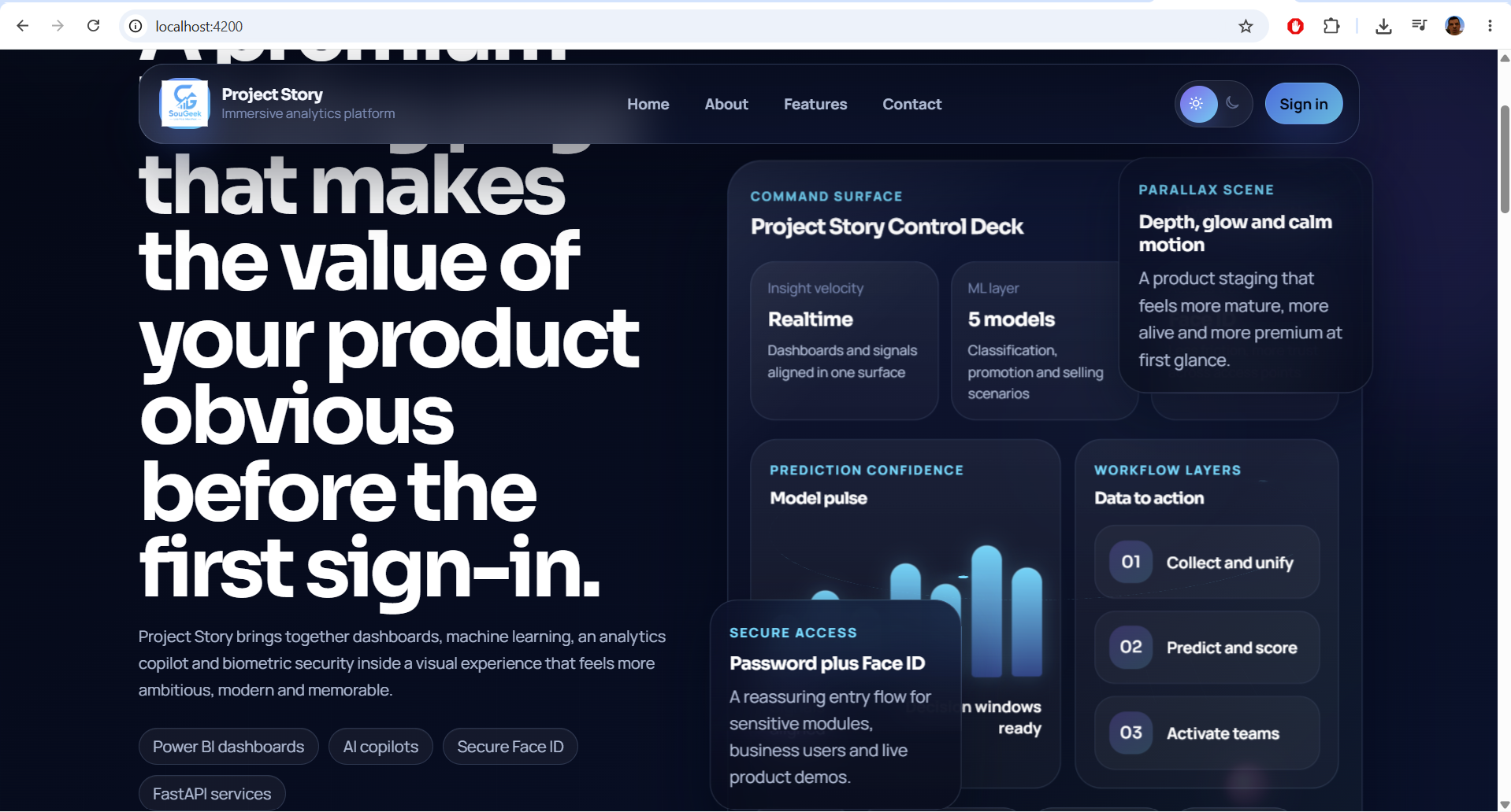 Sougui landing page